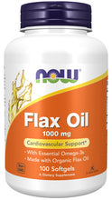 Load image into Gallery viewer, NOW Foods Flax Oil 1000 mg