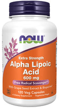 Load image into Gallery viewer, NOW Foods Alpha Lipoic Acid, Extra Strength 600 mg