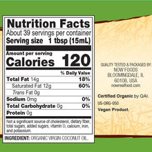 Load image into Gallery viewer, NOW Foods Virgin Coconut Cooking Oil, Organic