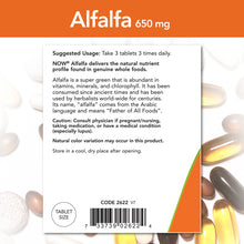 Load image into Gallery viewer, NOW Foods Alfalfa 650 mg