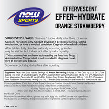 Load image into Gallery viewer, NOW Sports Effer-Hydrate Effervescent Electrolyte Supplement