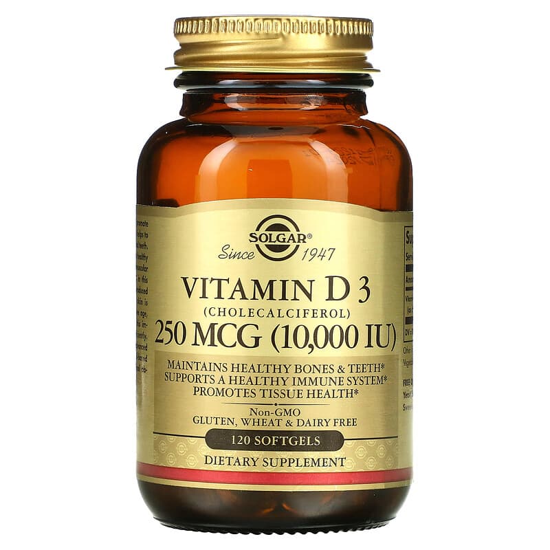 Solgar Vitamin D3 (Cholecalciferol) 250 mcg (10,000 IU)