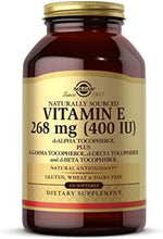 Load image into Gallery viewer, Solgar Naturally Sourced Vitamin E d-Alpha Tocopherol Plus d-Gamma Tocopherol d-Delta Tocopherol and d-Beta Tocopherol
