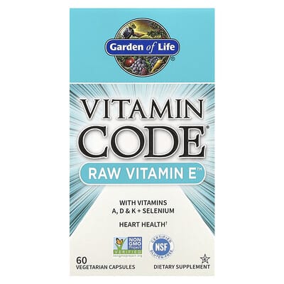 Garden of Life Vitamin Code® RAW Vitamin E ™ 60 Vegetarian Capsules