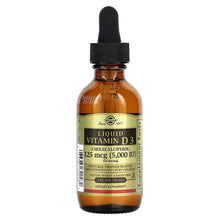 Load image into Gallery viewer, Solgar Liquid Vitamin D3 Natural Orange, 125 mcg (5,000 IU) 2 fl oz (59 ml)
