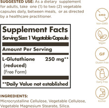 Load image into Gallery viewer, Solgar Reduced L-Glutathione 250 mg

