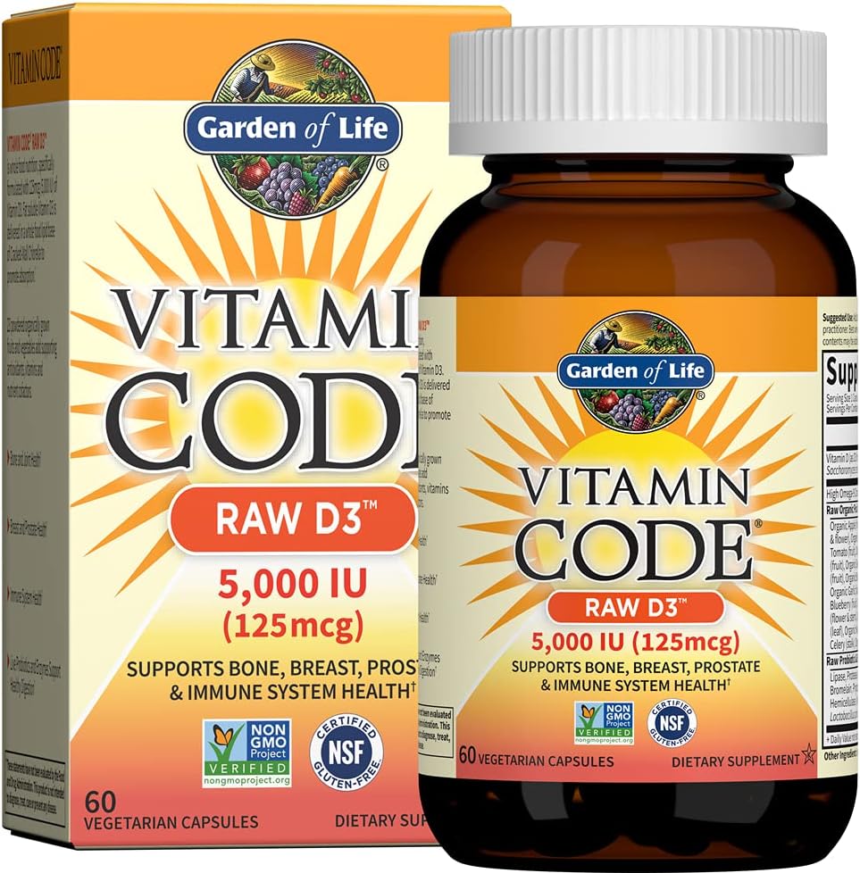 Garden of Life, Vitamin Code® RAW D3™ 125 mcg (5,000 IU) 60 Vegetarian Capsules