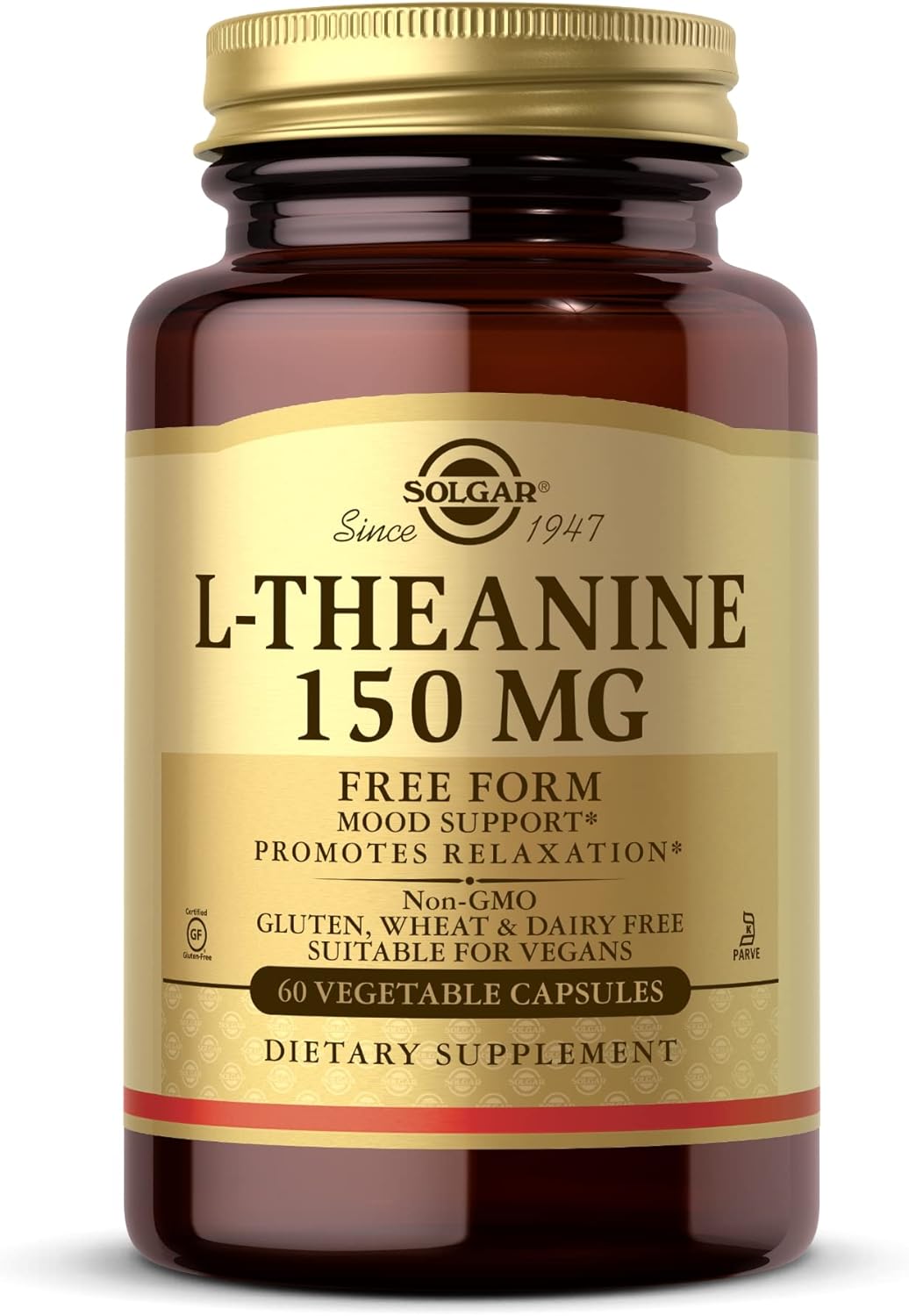 Solgar L-Theanine Free Form 150 mg 60 Vegetable Capsules
