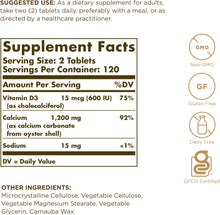 Load image into Gallery viewer, Solgar, Calcium &quot;600&quot; from Oyster Shell with Vitamin D3, 240 Tablets
