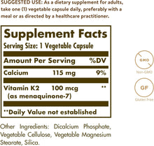 Load image into Gallery viewer, Solgar Naturally Sourced Vitamin K2 50 Vegetable Capsules

