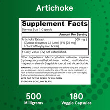 Load image into Gallery viewer, Jarrow Formulas Artichoke, 500 mg 180 Veggie Capsules
