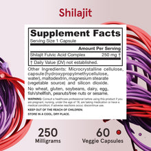 Load image into Gallery viewer, JJarrow Formulas Vegan Shilajit Fulvic Acid Complex 250 mg 60 Veggie Capsules
