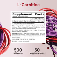 Load image into Gallery viewer, Jarrow Formulas L-Carnitine 500mg

