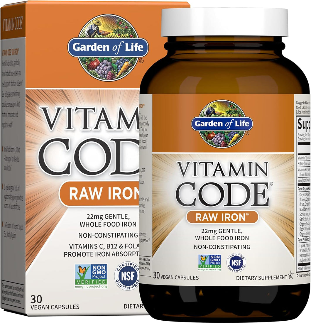 Garden of Life Vitamin Code® RAW Iron™ 30 Vegan Capsules
