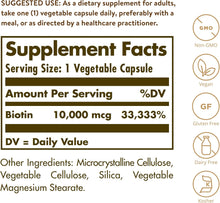 Load image into Gallery viewer, Solgar Super High Potency Biotin 10,000 mcg
