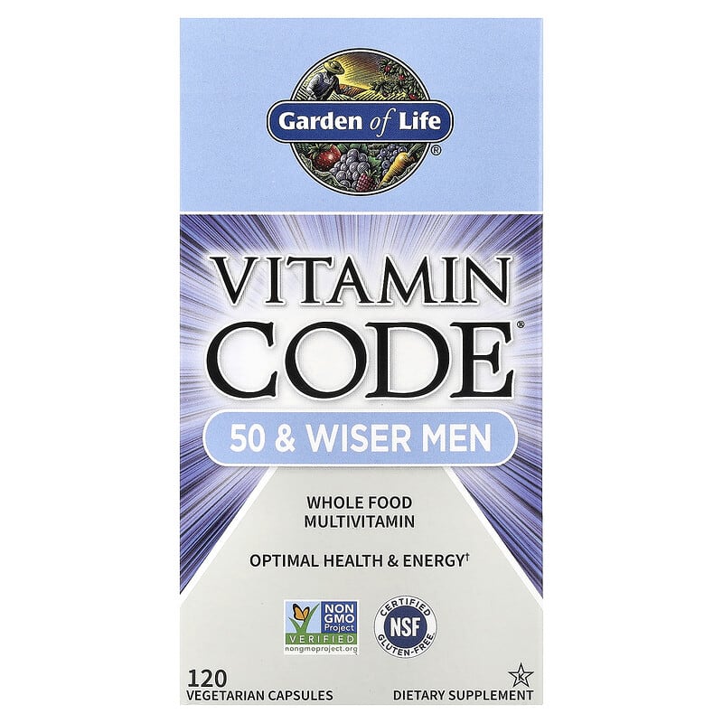 Garden of Life Vitamin Code® 50 & Wiser Men Whole Food Multivitamin