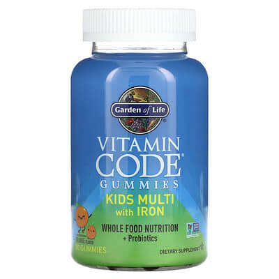 Garden of Life Vitamin Code Gummies Kids Multi with Iron Orange 90 Gummies