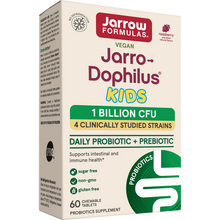 Load image into Gallery viewer, Jarrow Formulas, Jarro-Dophilus Kids Daily Probiotic + Prebiotic Raspberry 1 Billion CFU 60 Chewable Tablets
