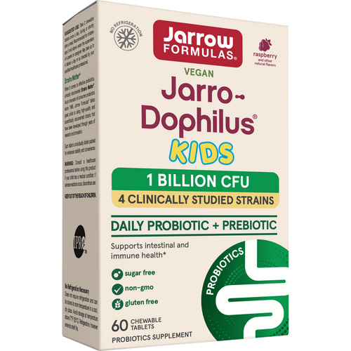 Jarrow Formulas, Jarro-Dophilus Kids Daily Probiotic + Prebiotic Raspberry 1 Billion CFU 60 Chewable Tablets