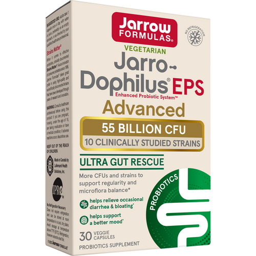 Jarrow Formulas Jarro-Dophilus EPS Advanced Ultra Gut Rescue 55 Billion CFU 30 Veggie Capsules