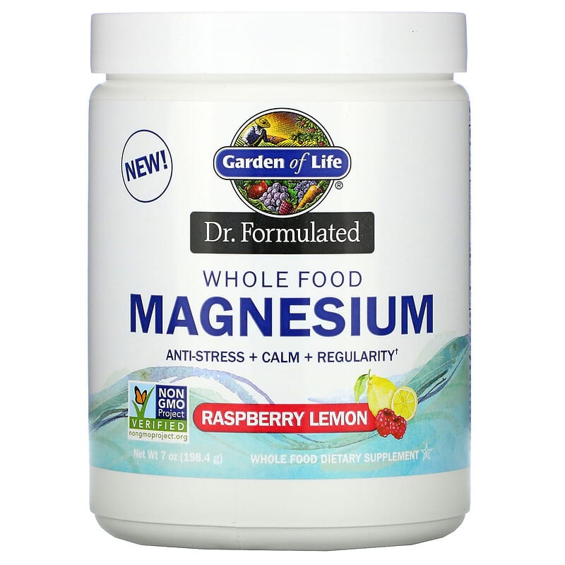 Garden of Life Dr. Formulated Whole Food Magnesium Powder, Raspberry Lemon