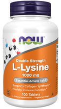 Load image into Gallery viewer, NOW Foods L-Lysine, Double Strength 1000 mg
