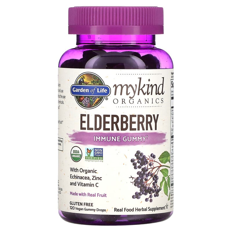 Garden of Life MyKind Organics, Elderberry Immune Gummy