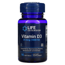 Load image into Gallery viewer, Life Extension Vitamin D3 25 mcg
