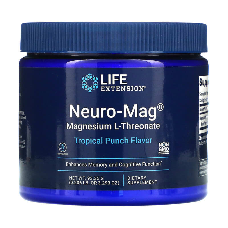 Life Extension Neuro-Mag® Magnesium L-Threonate (Tropical Punch)