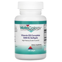 Load image into Gallery viewer, Nutricology Vitamin D3 5000 Complete Daily Balance with A and K2 120 count
