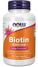 Load image into Gallery viewer, NOW Foods Biotin 5,000 mcg
