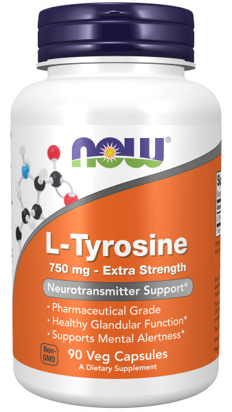 NOW Foods L-Tyrosine 750 mg, Extra Strength