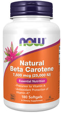 Load image into Gallery viewer, NOW Foods Natural Beta Carotene 7,500 mcg
