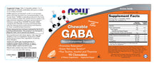 Load image into Gallery viewer, NOW Foods GABA Orange Flavor Chewable
