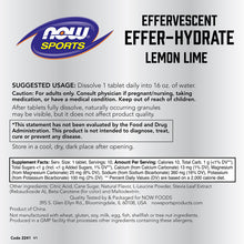 Load image into Gallery viewer, NOW Sports Effer-Hydrate Effervescent Electrolyte Supplement
