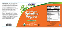 Load image into Gallery viewer, NOW Foods Spirulina, Organic Powder
