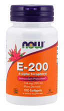 Load image into Gallery viewer, NOW Foods Vitamin E-200 D-Alpha Tocopheryl
