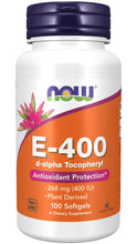 Load image into Gallery viewer, NOW Foods Vitamin E-400 D-Alpha Tocopheryl
