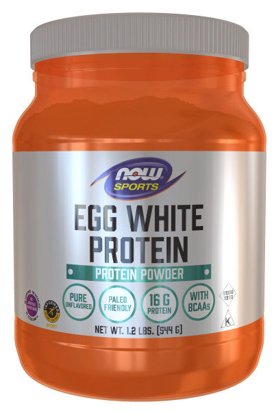 NOW Sports Egg White Protein, Unflavored Powder