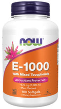 Load image into Gallery viewer, NOW Foods Vitamin E-1000 IU Mixed Tocopherols
