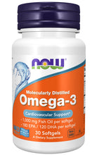 Load image into Gallery viewer, NOW Foods Omega-3, Molecularly Distilled (Softgels)
