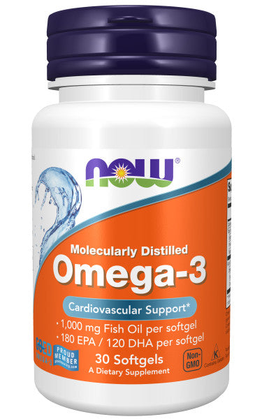 NOW Foods Omega-3, Molecularly Distilled (Softgels)