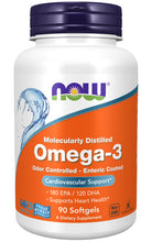 Load image into Gallery viewer, NOW Foods Omega-3, Molecularly Distilled &amp; Enteric Coated
