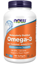 Load image into Gallery viewer, NOW Foods Omega-3, Molecularly Distilled &amp; Enteric Coated
