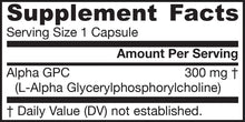 Load image into Gallery viewer, Jarrow Formulas Alpha GPC 300 mg
